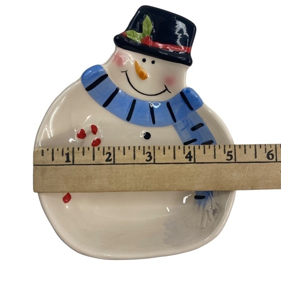 SNOWMAN Serving Bowl Dish Set, Large & Small, With Matching Snowman Spreader - Picture 12 of 15